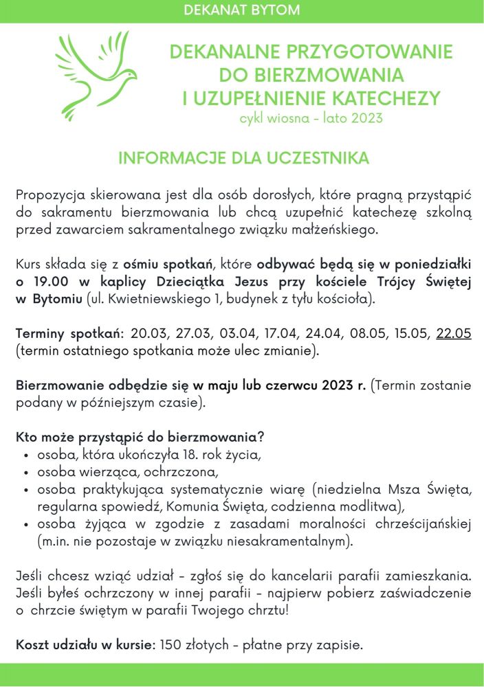 INFORMACJE - DUCHOWY BYTOM